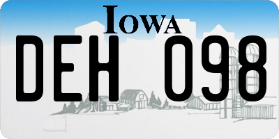 IA license plate DEH098