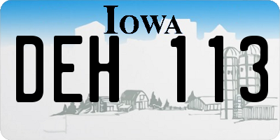 IA license plate DEH113