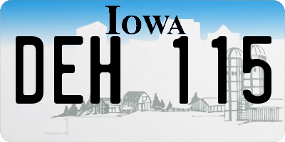 IA license plate DEH115
