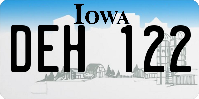 IA license plate DEH122