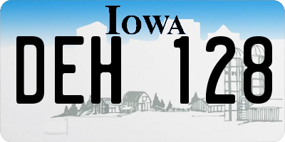 IA license plate DEH128
