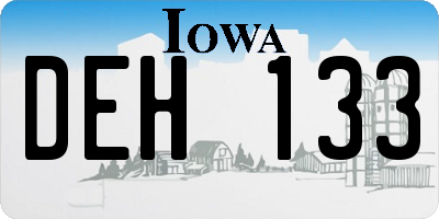 IA license plate DEH133