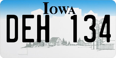 IA license plate DEH134