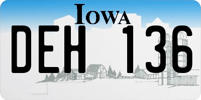 IA license plate DEH136