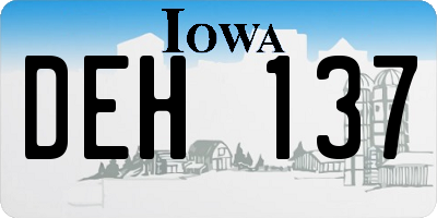 IA license plate DEH137