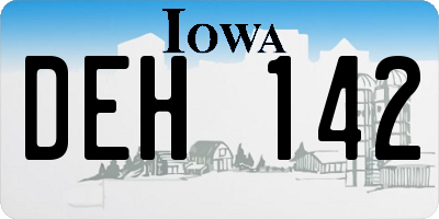 IA license plate DEH142