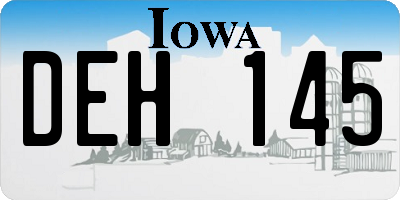 IA license plate DEH145