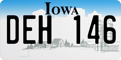 IA license plate DEH146