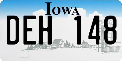 IA license plate DEH148