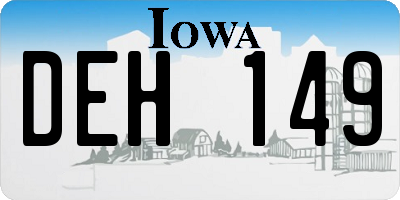 IA license plate DEH149
