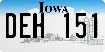 IA license plate DEH151