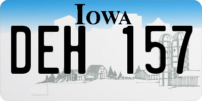 IA license plate DEH157