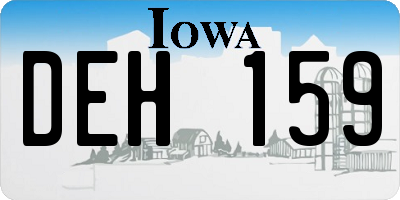 IA license plate DEH159