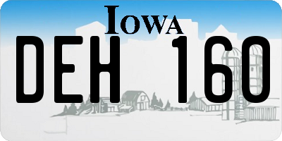 IA license plate DEH160
