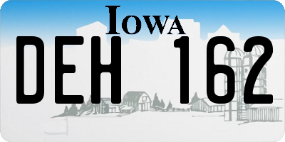 IA license plate DEH162