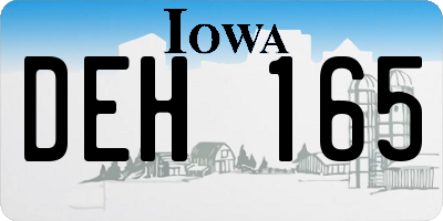 IA license plate DEH165