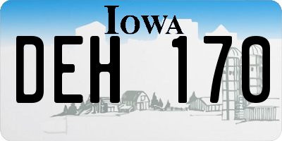 IA license plate DEH170