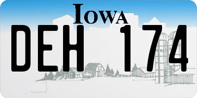 IA license plate DEH174