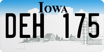IA license plate DEH175