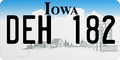 IA license plate DEH182
