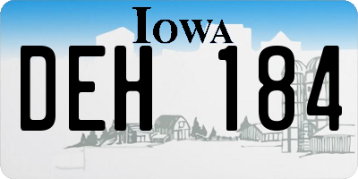 IA license plate DEH184