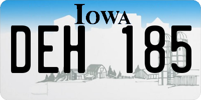 IA license plate DEH185