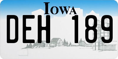 IA license plate DEH189