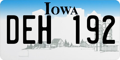 IA license plate DEH192