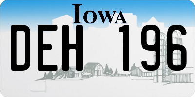 IA license plate DEH196