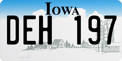 IA license plate DEH197