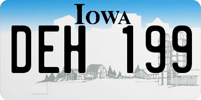 IA license plate DEH199