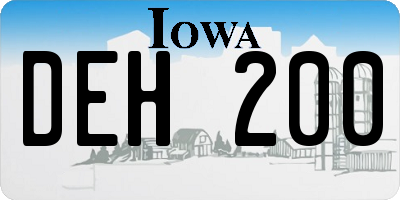 IA license plate DEH200
