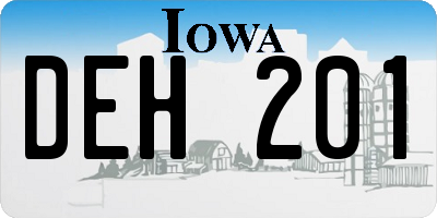 IA license plate DEH201