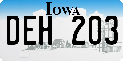 IA license plate DEH203