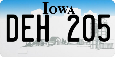 IA license plate DEH205