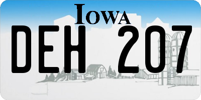 IA license plate DEH207