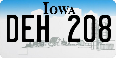 IA license plate DEH208
