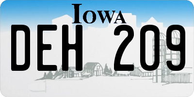 IA license plate DEH209