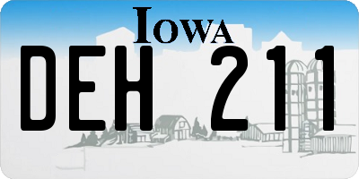 IA license plate DEH211