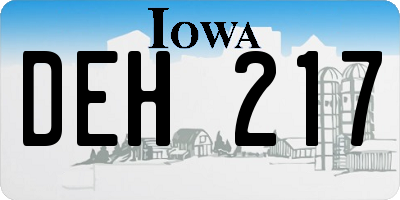 IA license plate DEH217