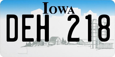 IA license plate DEH218