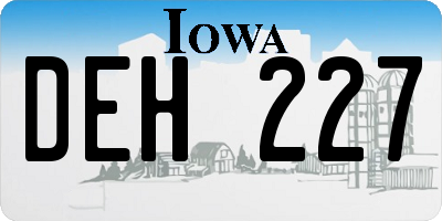 IA license plate DEH227