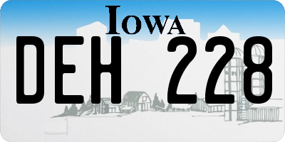 IA license plate DEH228