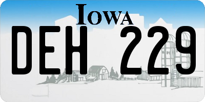 IA license plate DEH229