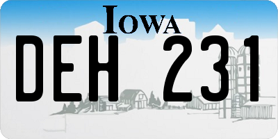 IA license plate DEH231
