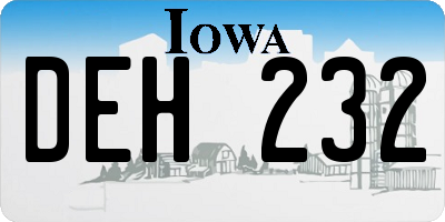 IA license plate DEH232
