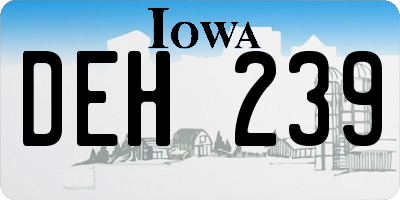 IA license plate DEH239
