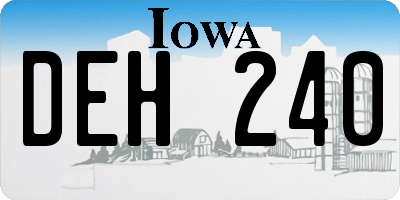 IA license plate DEH240