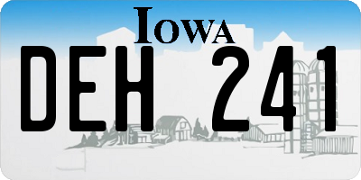 IA license plate DEH241