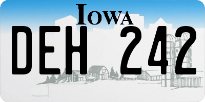 IA license plate DEH242